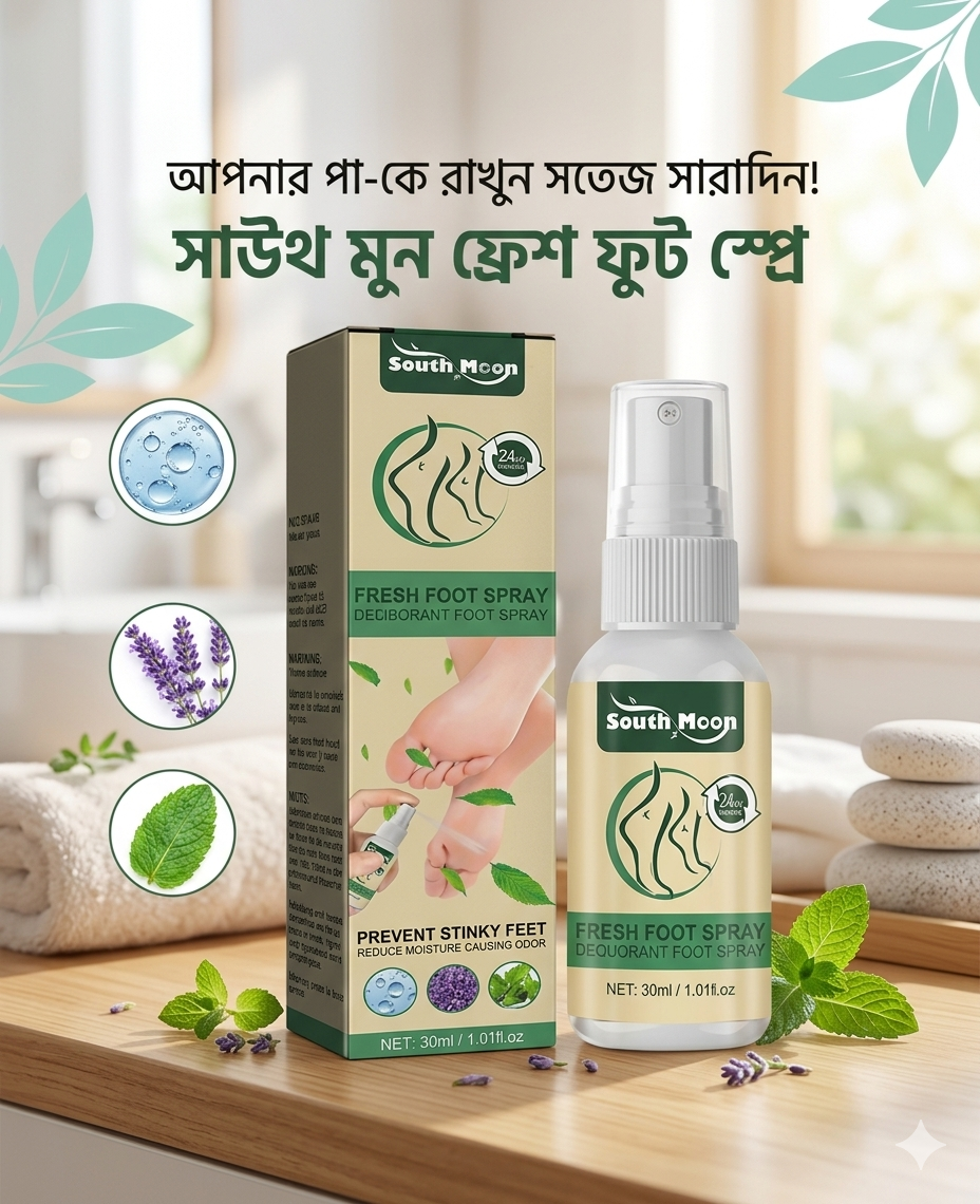 South Moon Fresh Foot Spray | পায়ের দুর্গন্ধ দূর করার সেরা স্প্রে | TH Careo